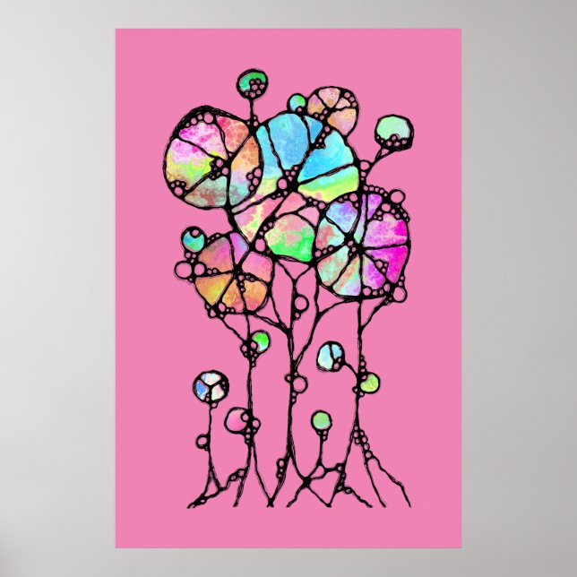 Hand Painting - Abstract Tree Group 3 Poster (Front)