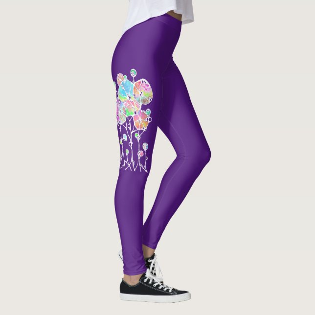 Hand Painting - Abstract Tree Group 4 Leggings (Right)