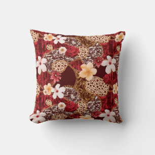 Hand Painting Abstract Watercolor Leopard Zebra an Cushion