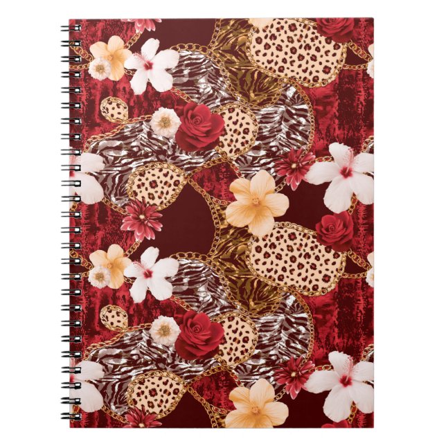 Hand Painting Abstract Watercolor Leopard Zebra an Notebook (Front)