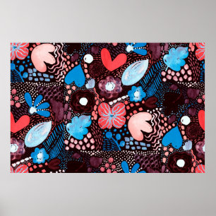 Hand Painting Abstract Watercolor Sketch Doodle Fl Poster