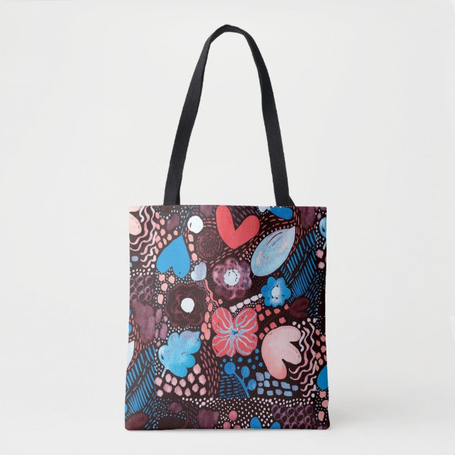 Hand Painting Abstract Watercolor Sketch Doodle Fl Tote Bag (Front)