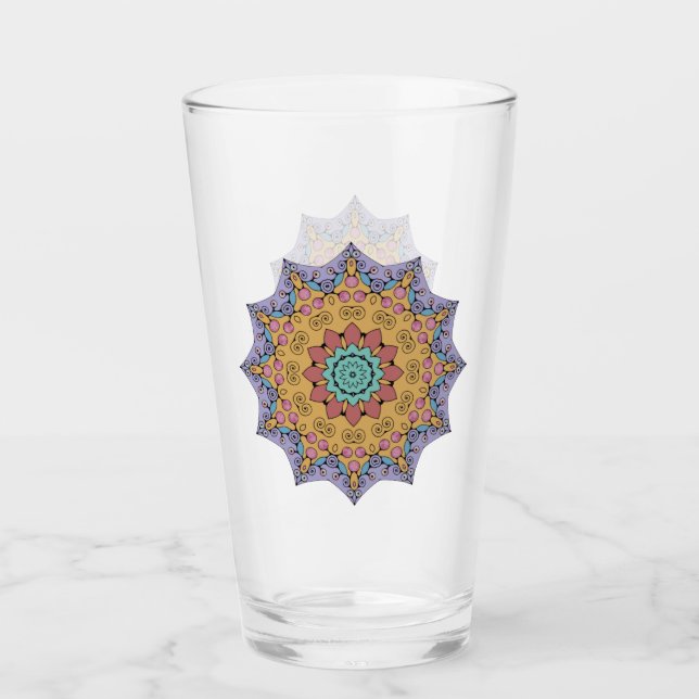 Hand Painting Mandala Clock Face 1 Glass (Front)