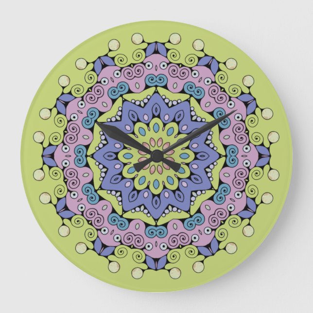 Hand Painting Mandala Clock Face 2 (Front)