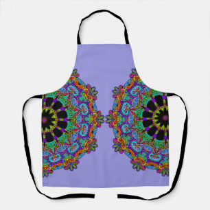 Hand Painting Mandala Clock Face 24 Apron