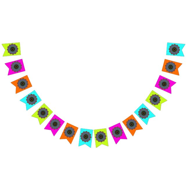 Hand Painting Mandala Clock Face 24 Bunting (All)