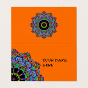 Hand Painting Mandala Clock Face 24 Business Card