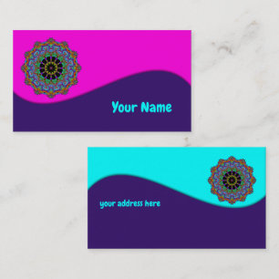 Hand Painting Mandala Clock Face 24 Business Card