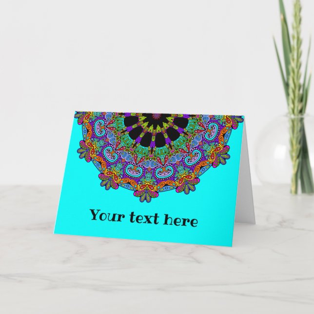 Hand Painting Mandala Clock Face 24 Card (Front)