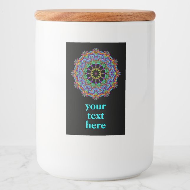 Hand Painting Mandala Clock Face 24 Food Label (Front)