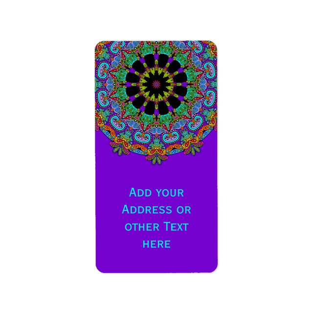 Hand Painting Mandala Clock Face 24 Label (Front)