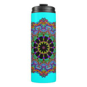 Hand Painting Mandala Clock Face 24 Thermal Tumbler