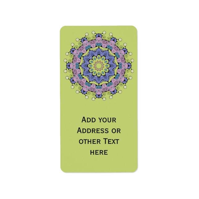 Hand Painting Mandala Clock Face 2 Label (Front)