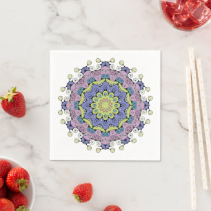 Hand Painting Mandala Clock Face 2 Napkin