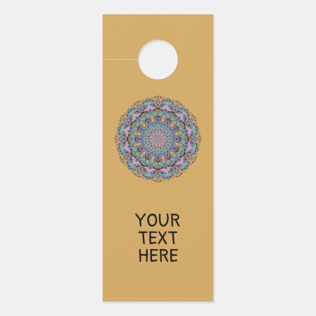 Hand Painting Mandala Clock Face 3 Door Hanger (Front)