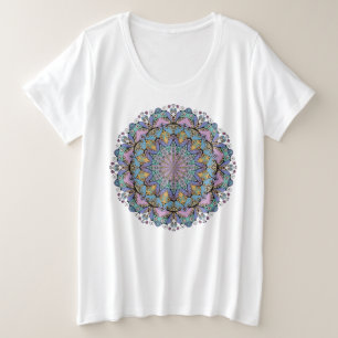Hand Painting Mandala Clock Face 3 Plus Size T-Shirt