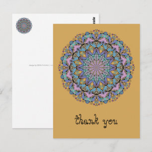 Hand Painting Mandala Clock Face 3 Postcard