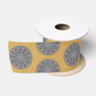 Hand Painting Mandala Clock Face 3 Satin Ribbon
