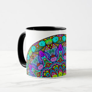 Hand Painting Mandala Clock Face 4 Mug