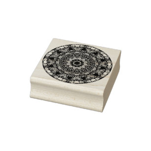 Hand Painting Mandala Clock Face 4 Rubber Stamp
