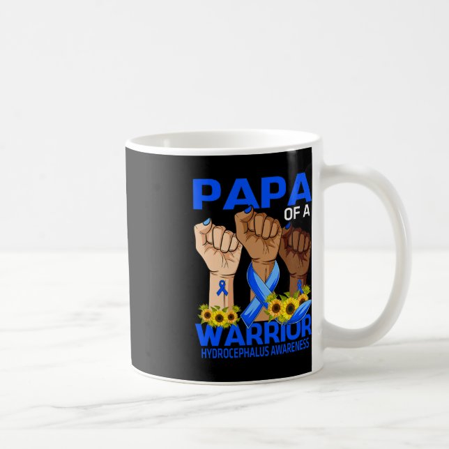 Hand Papa Of A Warrior Hydrocephalus Awareness Sun Coffee Mug (Right)
