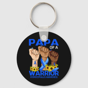 Hand Papa Of A Warrior Hydrocephalus Awareness Sun Key Ring