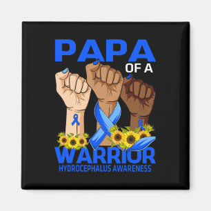 Hand Papa Of A Warrior Hydrocephalus Awareness Sun Magnet