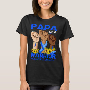 Hand Papa Of A Warrior Hydrocephalus Awareness Sun T-Shirt