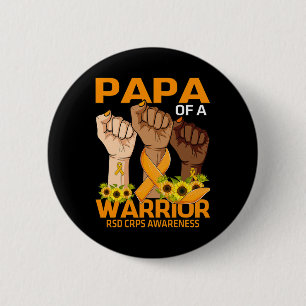 Hand Papa Of A Warrior Rsd Crps Awareness Sunflowe 6 Cm Round Badge
