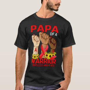 Hand Papa Of A Warrior Tuberculosis Awareness Sunf T-Shirt