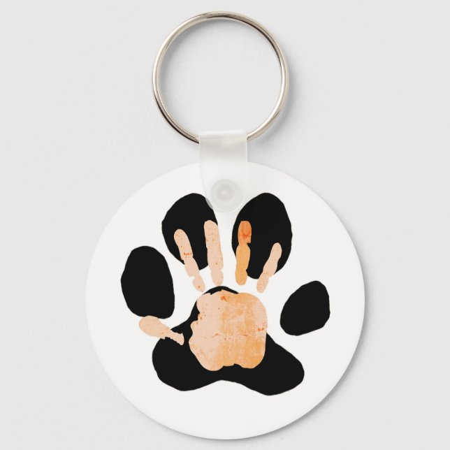 hand paw print key ring (Front)