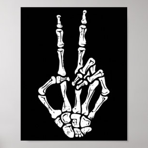 Hand Peace Sign Halloween Costume Bones