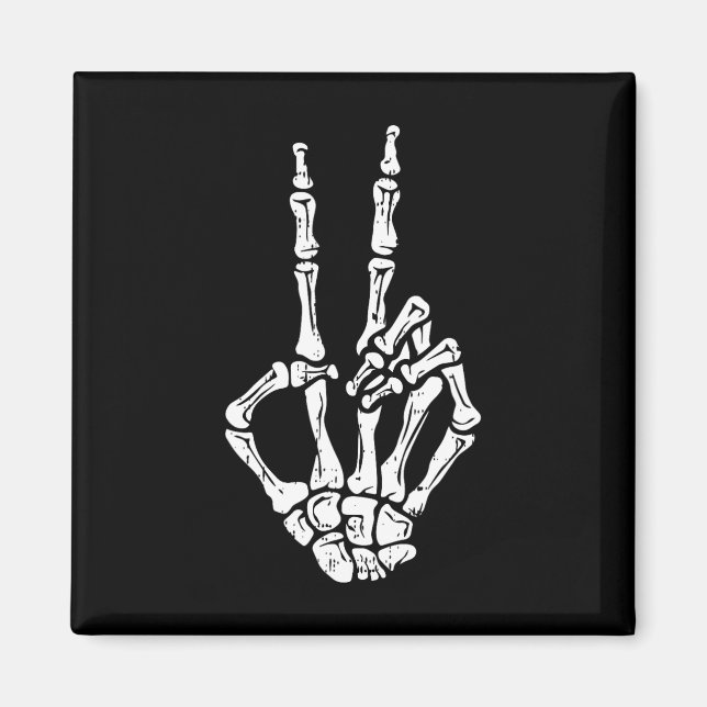 Hand Peace Sign Halloween Costume Bones  Magnet (Front)