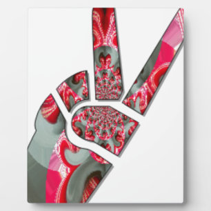 Hand peace sign plaque