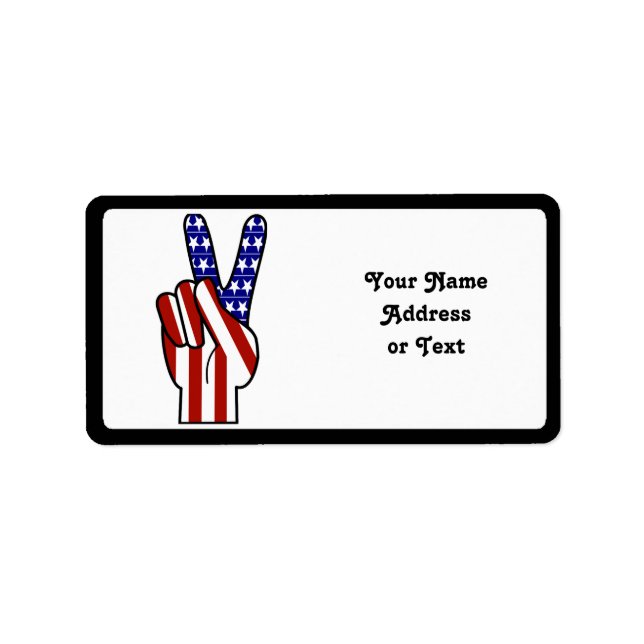 Hand Peace Sign - Red White & Blue Label (Front)