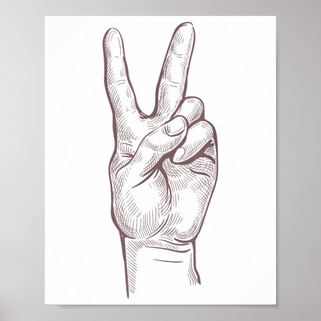 Hand Peace Sign Victory Women Peace  (Front)