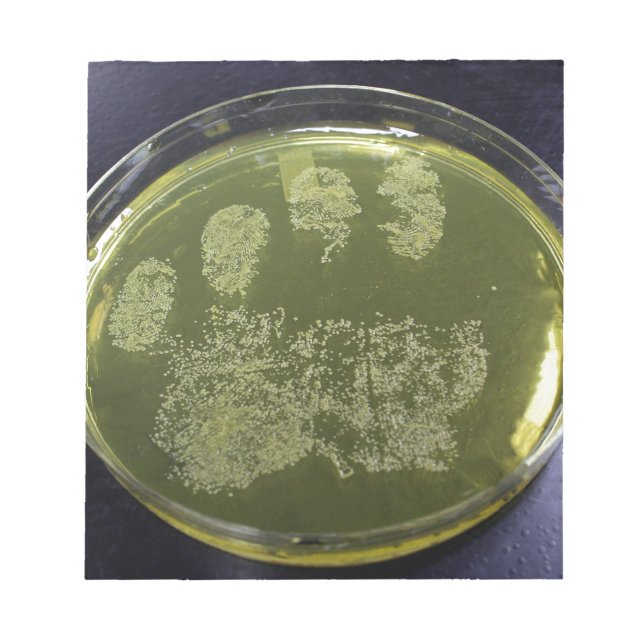 Hand Petri Dish Bacteria Notepad (Front)