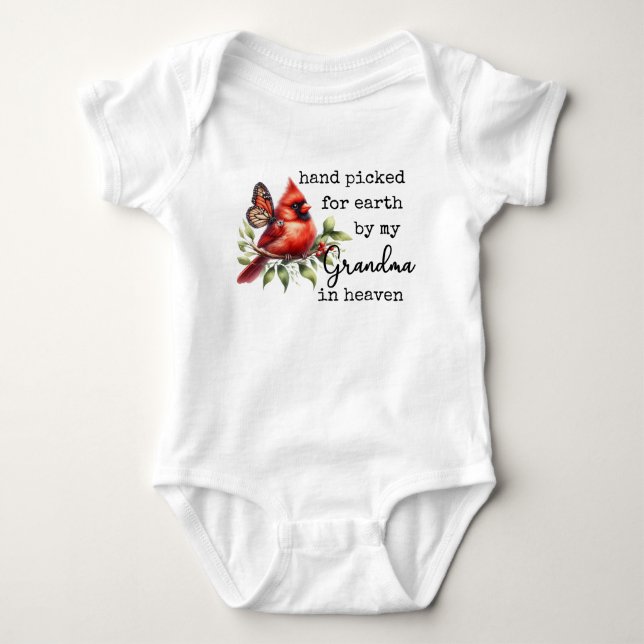 Hand picked for earth by my Grandma in heaven  Baby Bodysuit (Front)