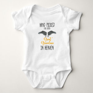 Hand Picked For Earth Great Grandma In Heaven (B) Baby Bodysuit