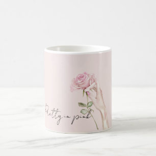 Hand Pink Rose Coffee Mug