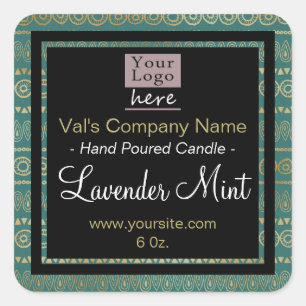 Hand Poured Candle Elegant Your logo Square Sticker