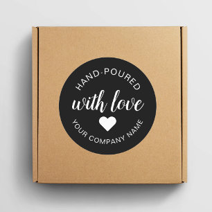 "Hand-Poured" With Love Candle Classic Round Sticker
