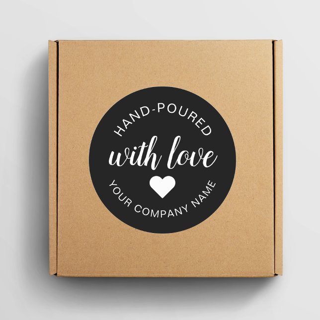 "Hand-Poured" With Love Candle  Classic Round Sticker (Creator Uploaded)