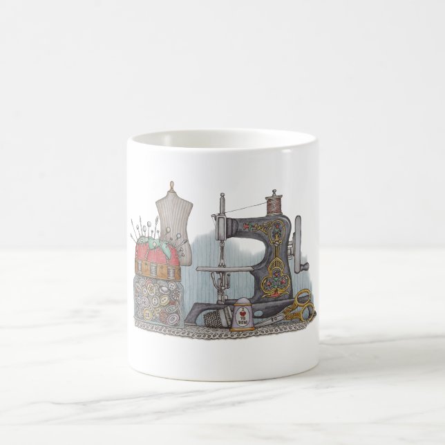 Hand Powered Sewing Machine Coffee Mug (Center)