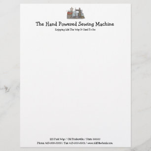 Hand Powered Sewing Machine Customised Letterhead