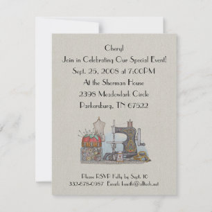 Hand Powered Sewing Machine Invitation