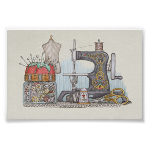 Hand Powered Sewing Machine Photo Print