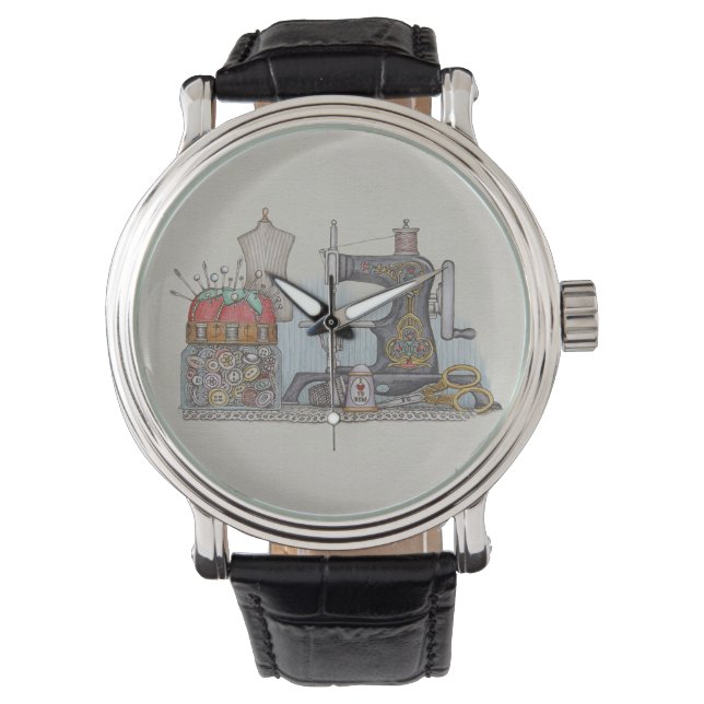 Hand Powered Sewing Machine Watch (Front)