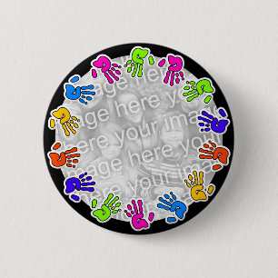Hand Print Border 6 Cm Round Badge