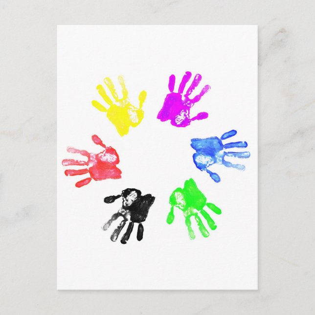 Hand print design postcard (Front)